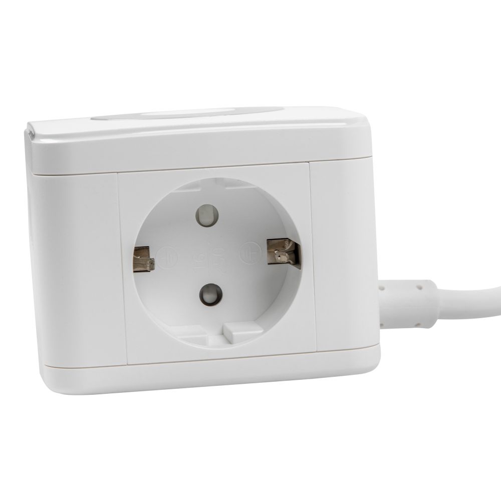 S-GCD2-1.5SBU WHITE Удлинитель серии Standard. с-з. шнур 1.5м. 2 гнезда. 3 USB. 16А. Белый. ТМ Uniel