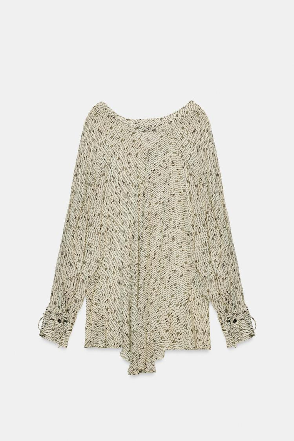 ZARA РУБАШКА ИЗ СТРУЯЩЕЙСЯ ТКАНИ С ПРИНТОМ — ZW COLLECTION, РАЗНОЦВЕТНЫЙ