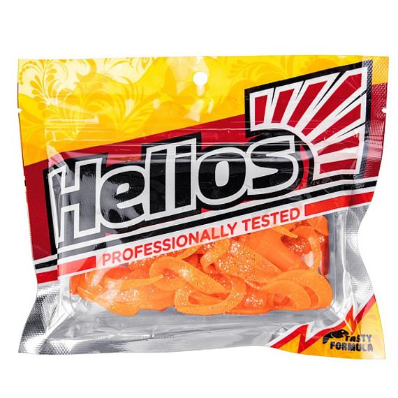 Твистер Helios Credo Four tail 2,35"/6,0 см Orange & Sparkles 10шт. (HS-20-022)
