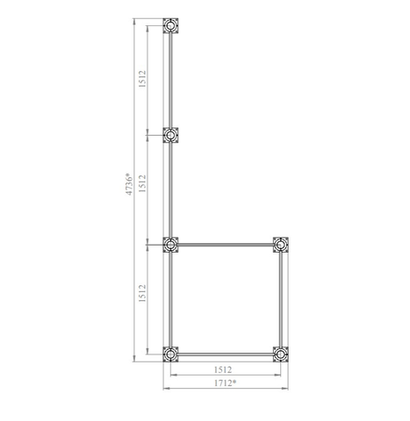 Спортивный комплекс №58, пять турников и шведская стенка, 4740*1710*2700 мм., D=89 мм.