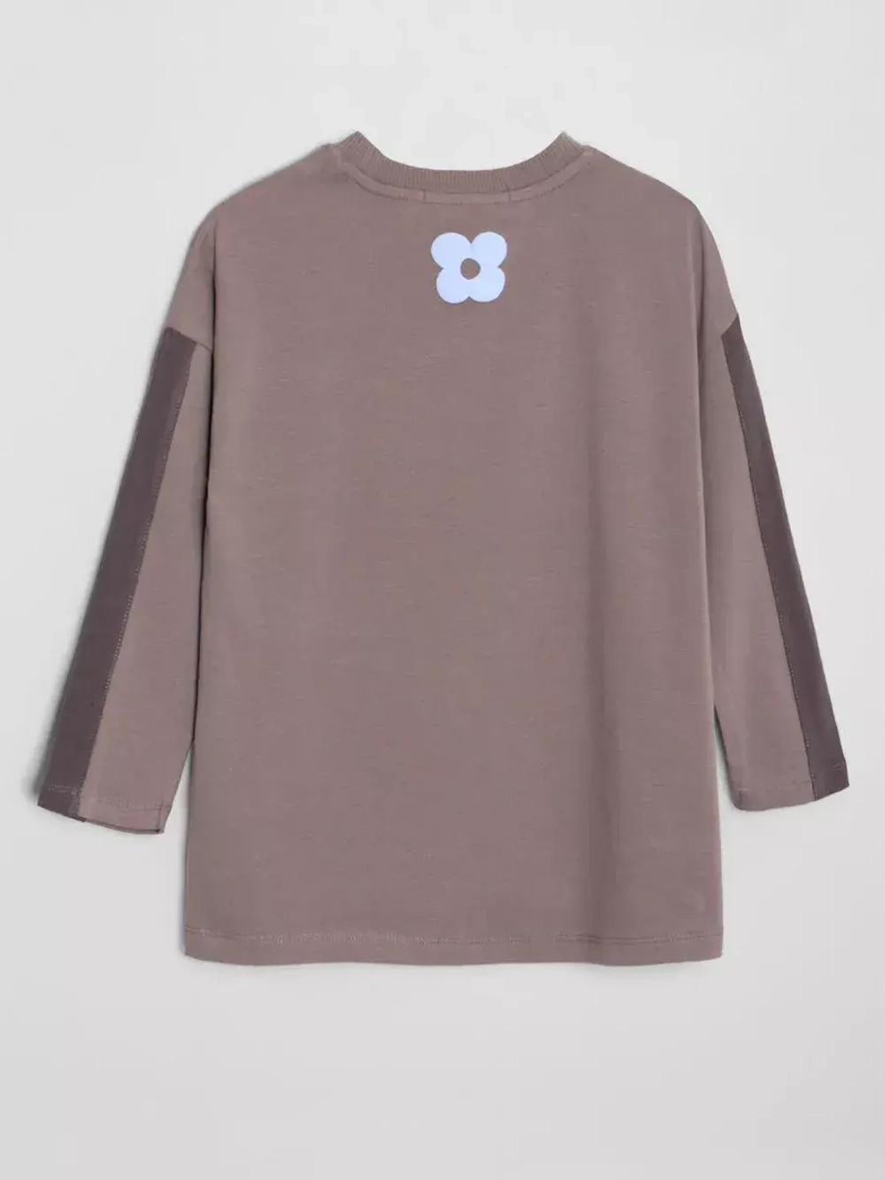 Лонгслив для девочки оверсайз с принтом