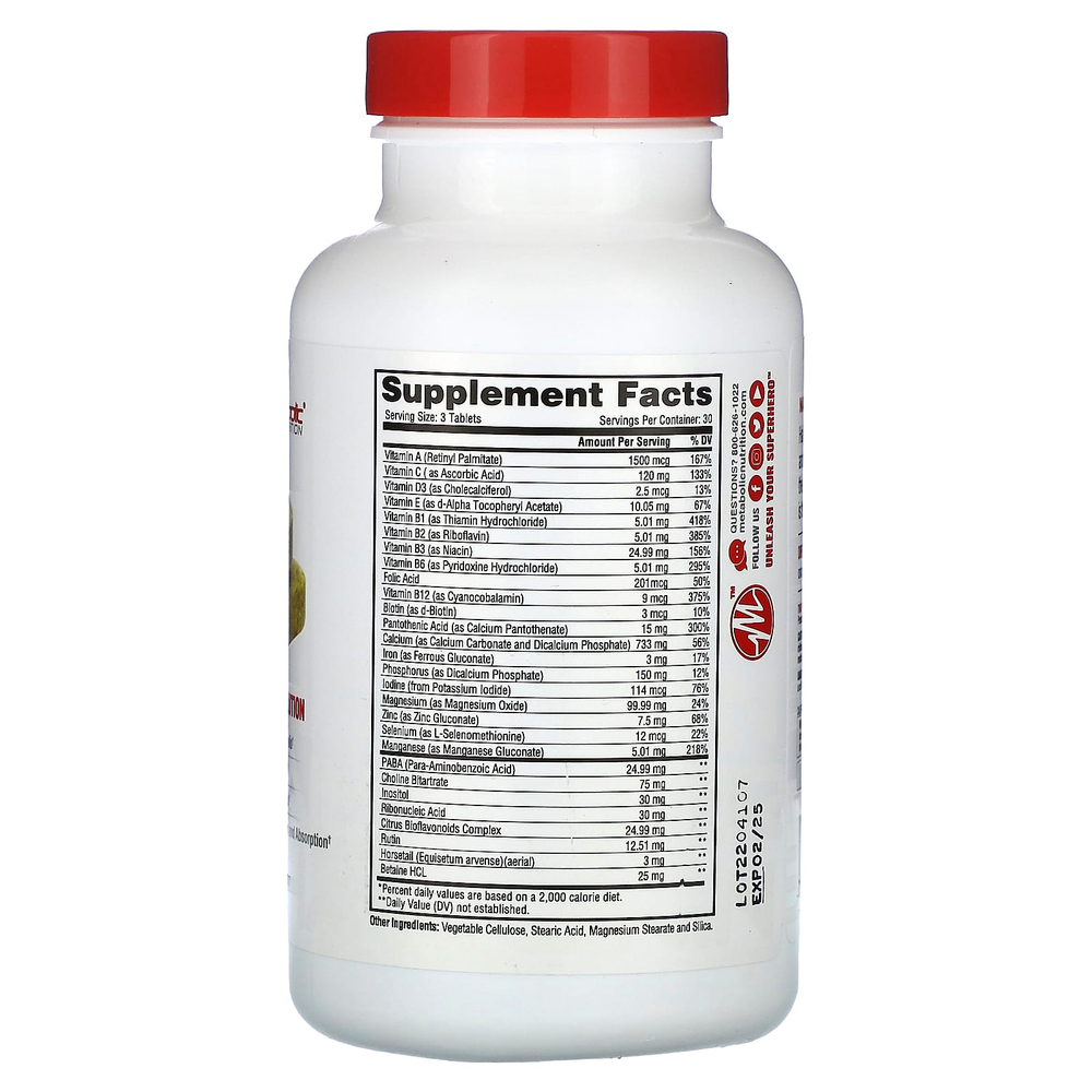 Metabolic Nutrition, Hair Skin & Nails, 90 таблеток