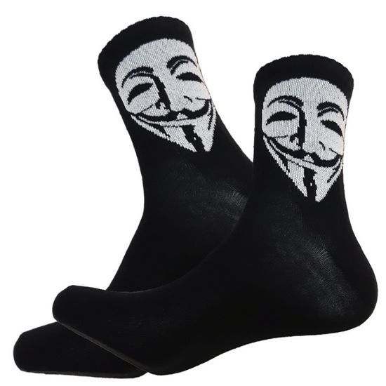 Носки серии Кино "V значит Вендетта", р-р 38-42 (черный, белая маска)