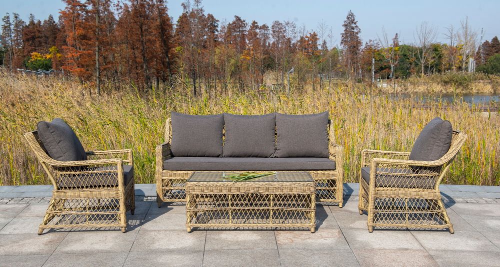 "Гранд Латте" кресло из искусственного ротанга, цвет соломенный