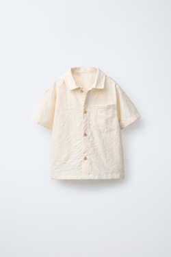 ZARA ЖАККАРДОВАЯ РУБАШКА, ЭКРЮ