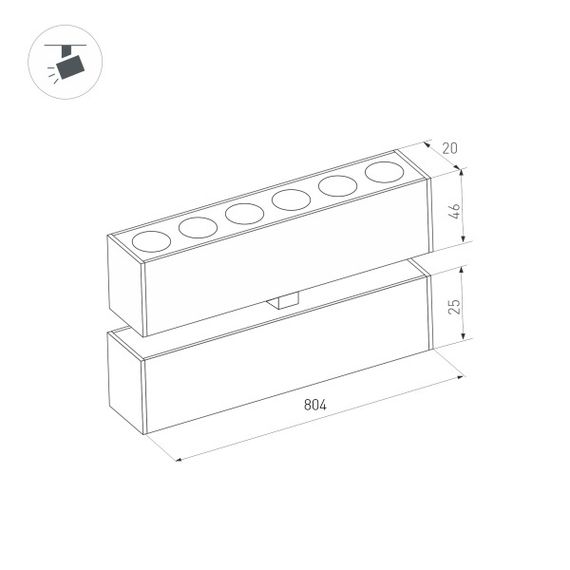 Трековый светодиодный светильник Arlight Mag-Dots-Fold-25-S800-24W Warm3000 034224