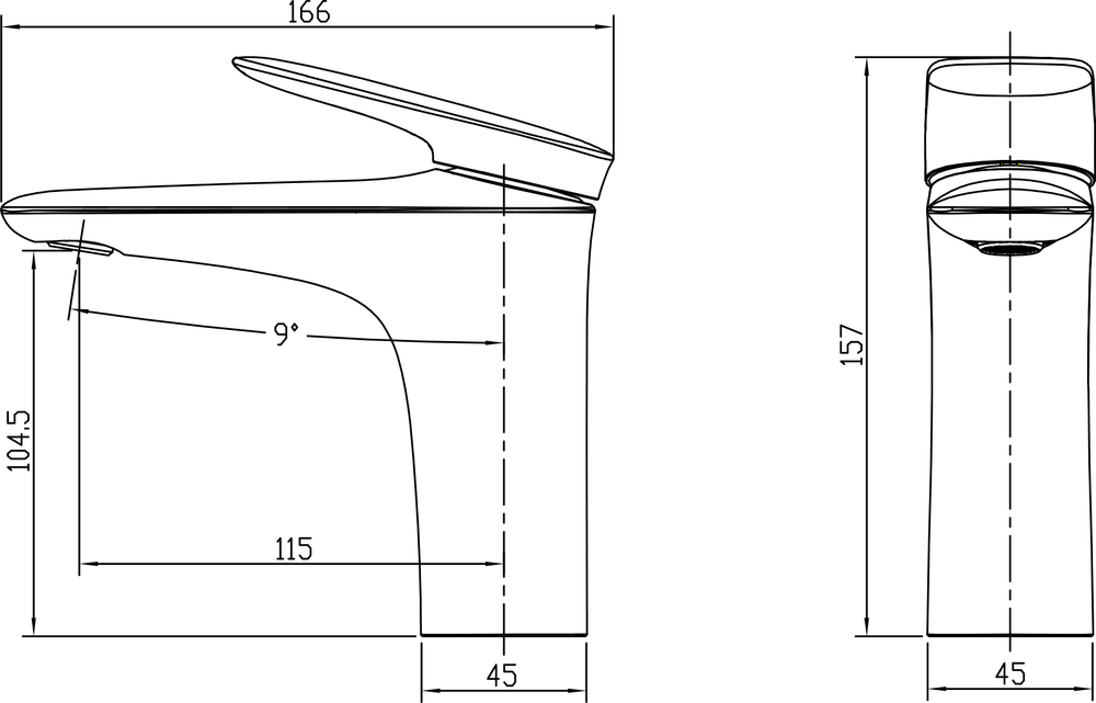 Смеситель для раковины STWORKI Молде S23010GG глянцевое золото
