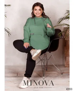 Костюм 17-249-оливка-чёрный Minova