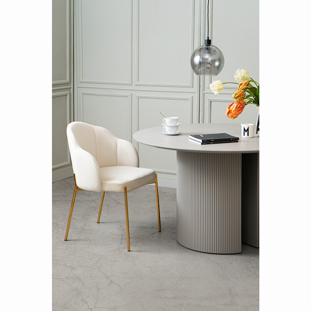 Стул shelly, велюр, молочный