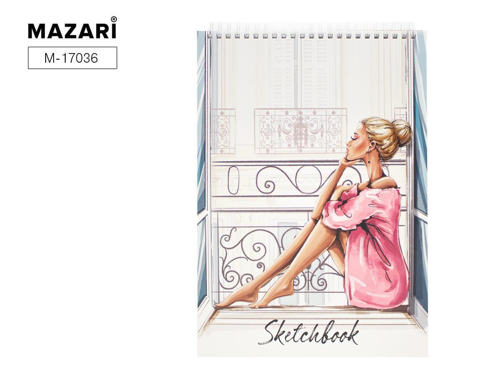 Скетчбук А4 40л. на гребне, плотность 160 г/м2 (Mazari)