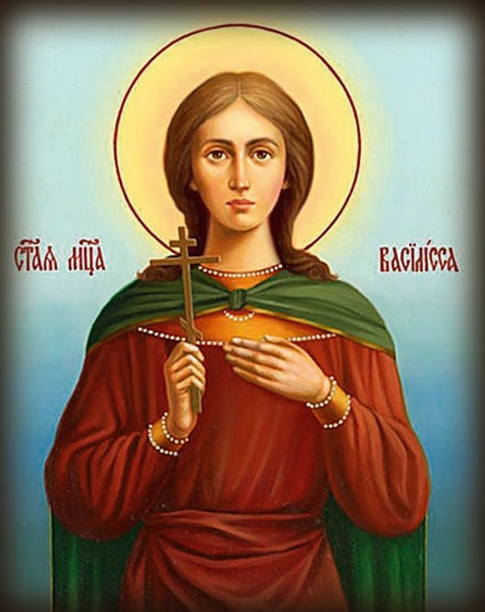 Икона на дереве "Икона Василиса Никомидийская мученица № 2 "