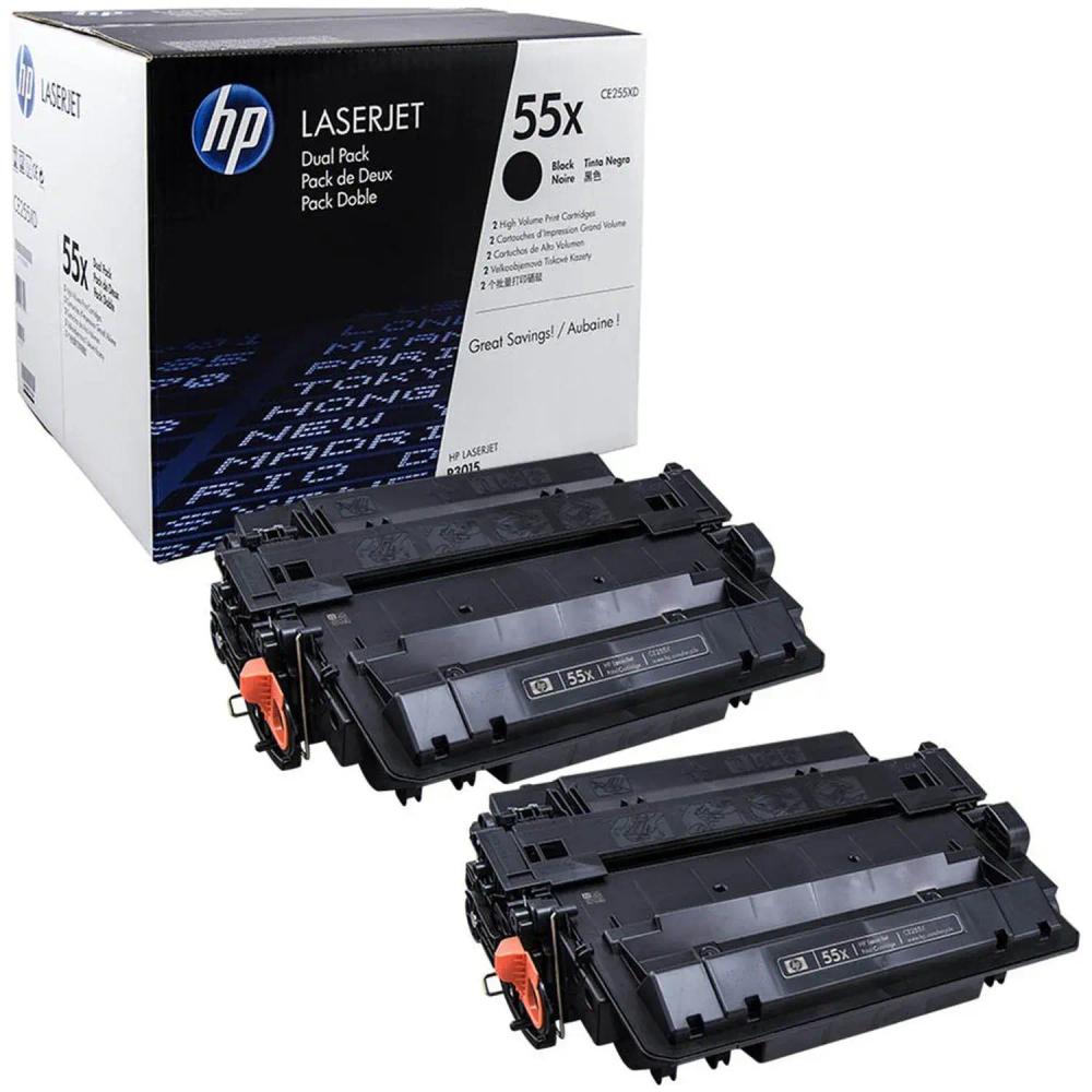 Картридж лазерный HP 55X CE255XD чер. пов.емк. для LJ P3015/M525(2шт/уп)