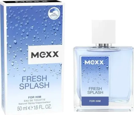 Mexx Fresh Splash EDT 50 мл Туалетная вода для мужчин с нотами бергамота, грейпфрута, имбиря, апельсина и базы из пачули, пижмы и ветивера.