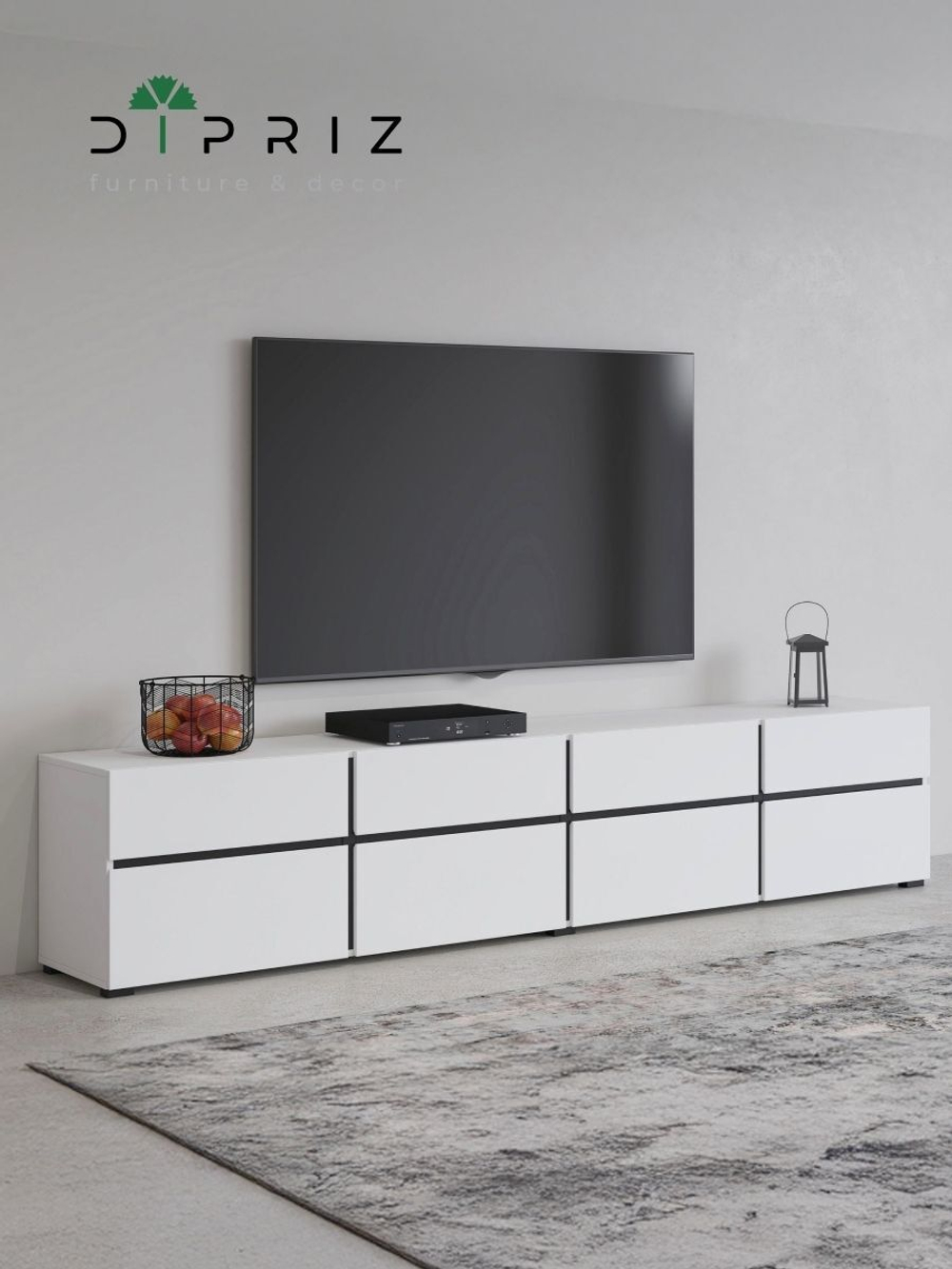 Тумба ТВ Лайн 4дв отк+4ящ Н482х2248х400