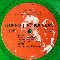 Винтажная виниловая пластинка LP Queen Live Killers (Japan 1979) (No Obi) (Grenn and Red Vinyl) We Will Rock You