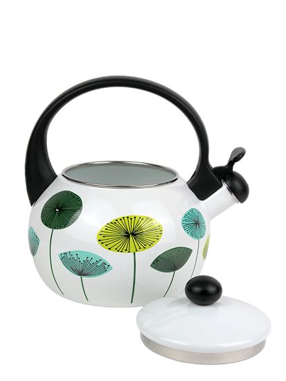 Чайник 2,2 л. эмалированный со свистком Kamille KM 1031 с черной бакелитовой ручкой