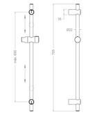 Душевая штанга универсальная 700мм 377303SGR графит