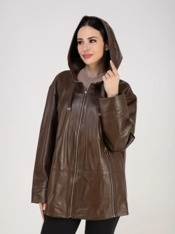Кожаная куртка демисезонная с капюшоном