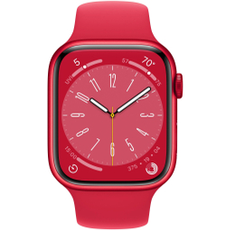 Apple Watch S8 45mm GPS (PRODUCT)RED Aluminum Case / Braided Solo Loop Sport Band