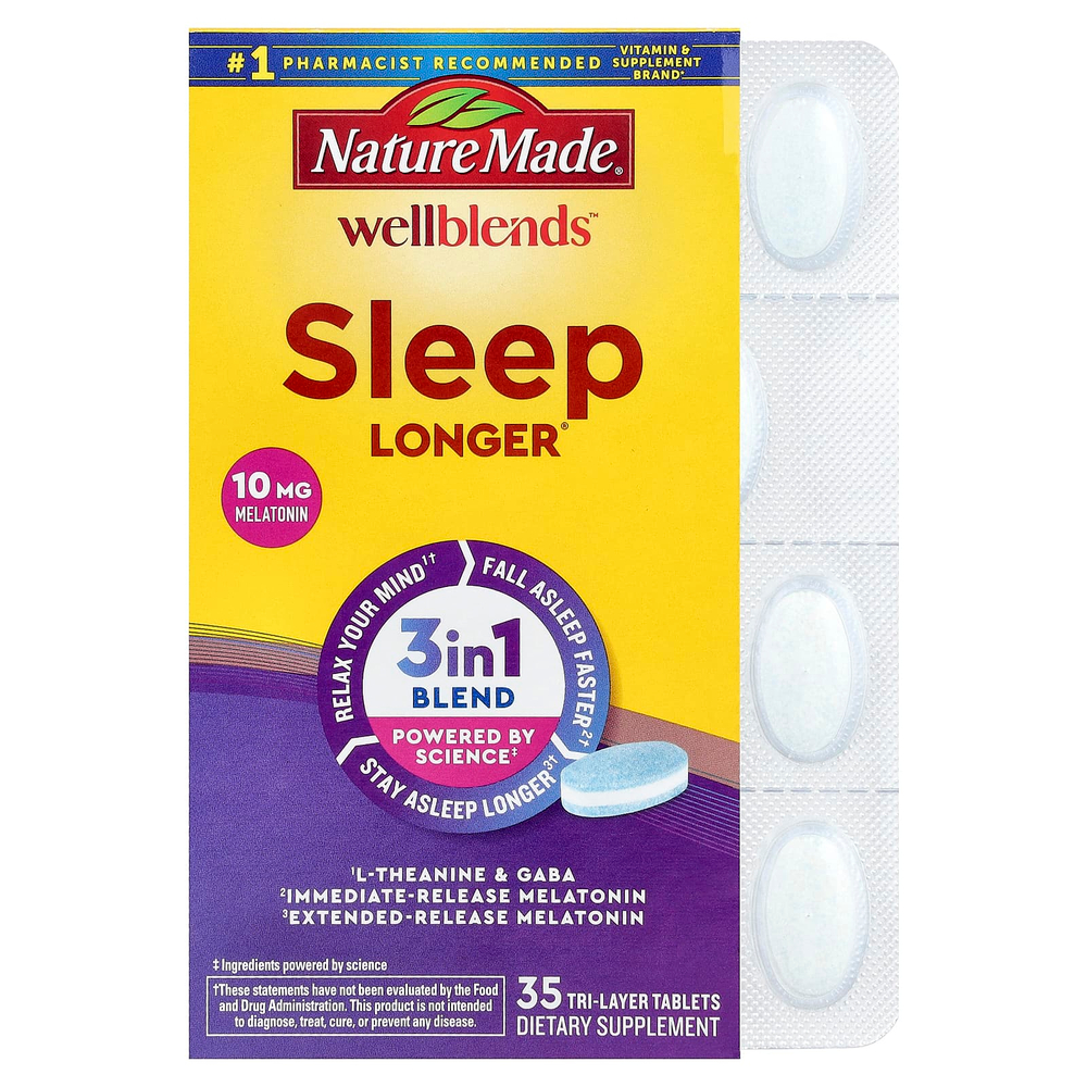 Nature Made, Wellblends™, Sleep Longer®, 35 трехслойных таблеток