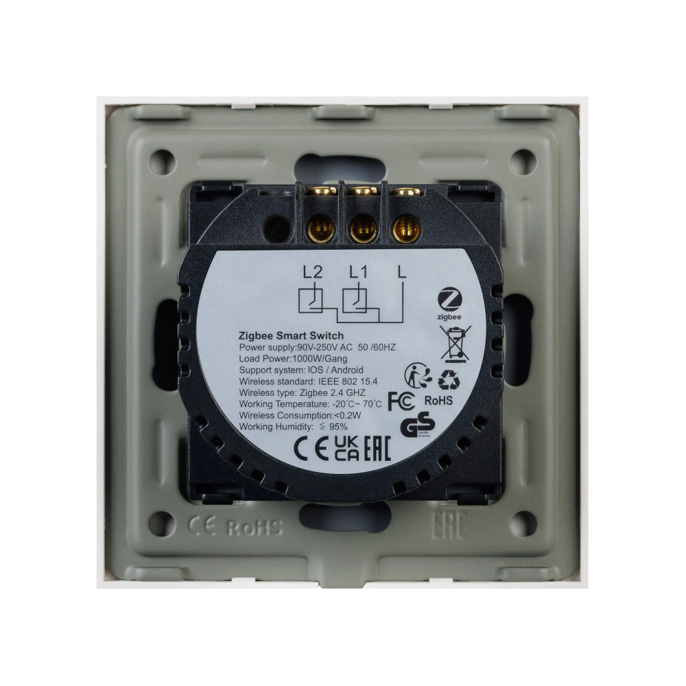 Выключатель сенсорный SWT-OMALI-S02-ZB-WH (250V, 10A, Zigbee) (Arlight, Стекло) 050041