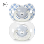 Набор пустышек Suavinex Night&Day Wild синий 6-18 мес, 2 шт