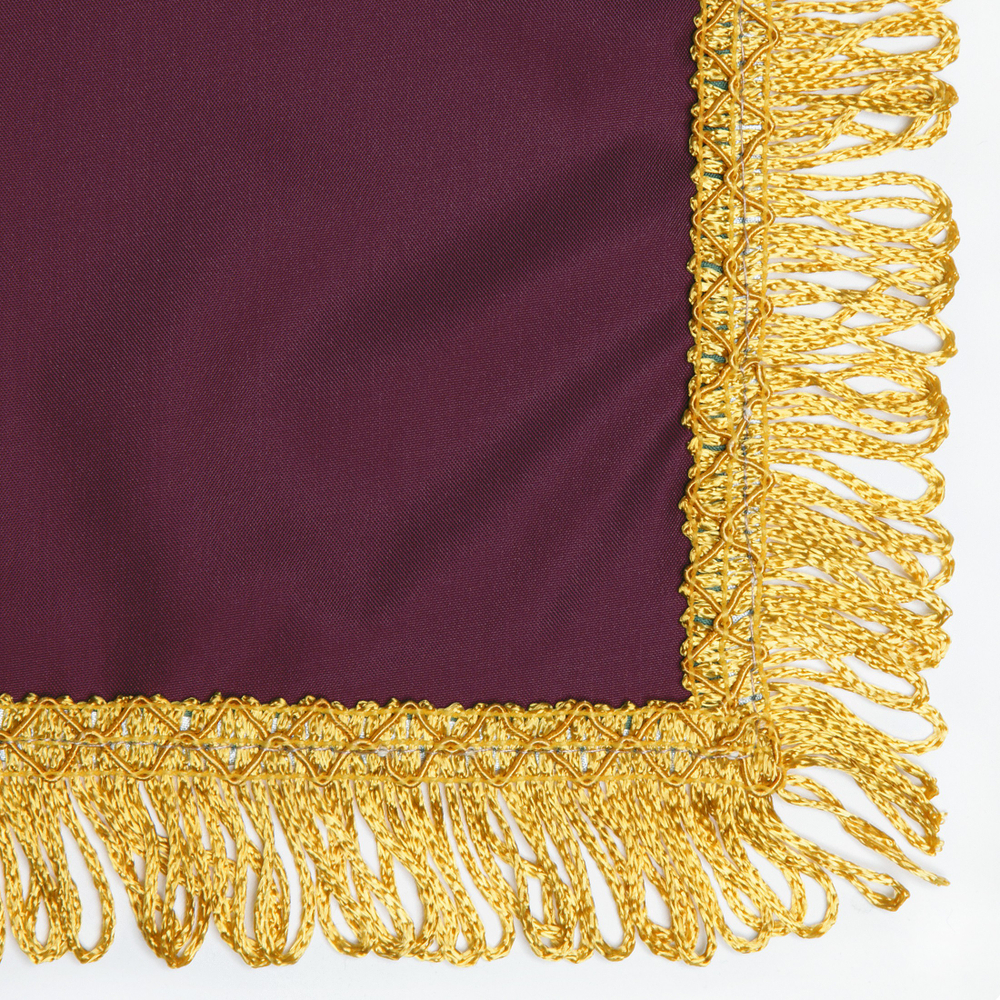 Чехол на бильярдный стол Галант 10 футов, бордовое влагостойкое, желтая бахрома