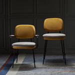 Стул полубарный Bergenson Bjorn Pea, велюр, желтый/бежевый
