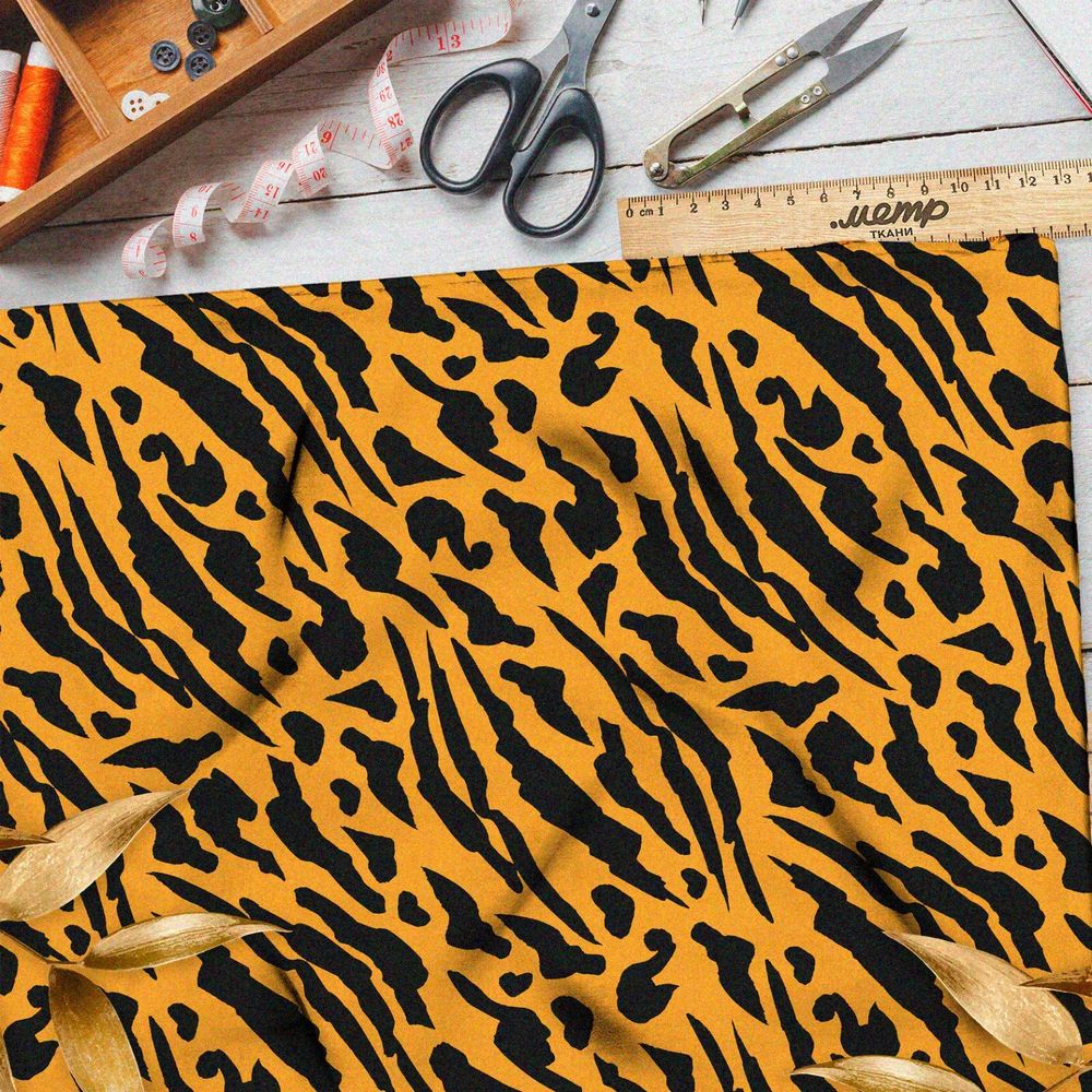 Ткань оксфорд 600 необычный тигриный узор