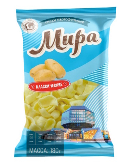 Снеки "Мира" картофельные классические 180г. Машпищепрод