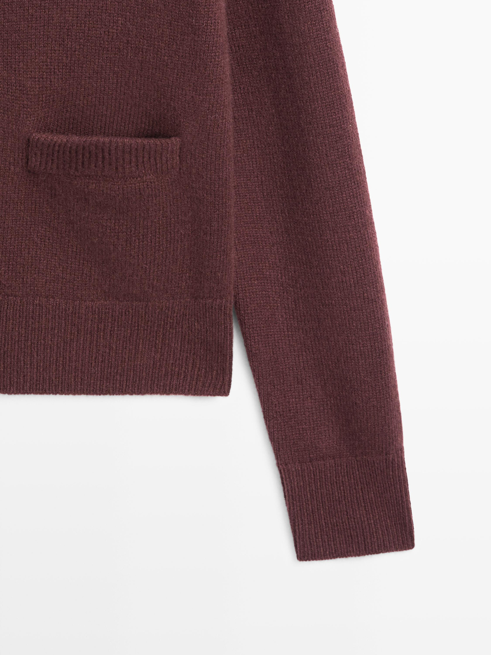 Massimo Dutti Кардиган из трикотажа с золотистыми пуговицами, гранатовый