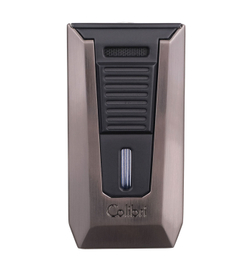 Зажигалка сигарная Colibri Slide (двойное пламя), черная-оружейная сталь