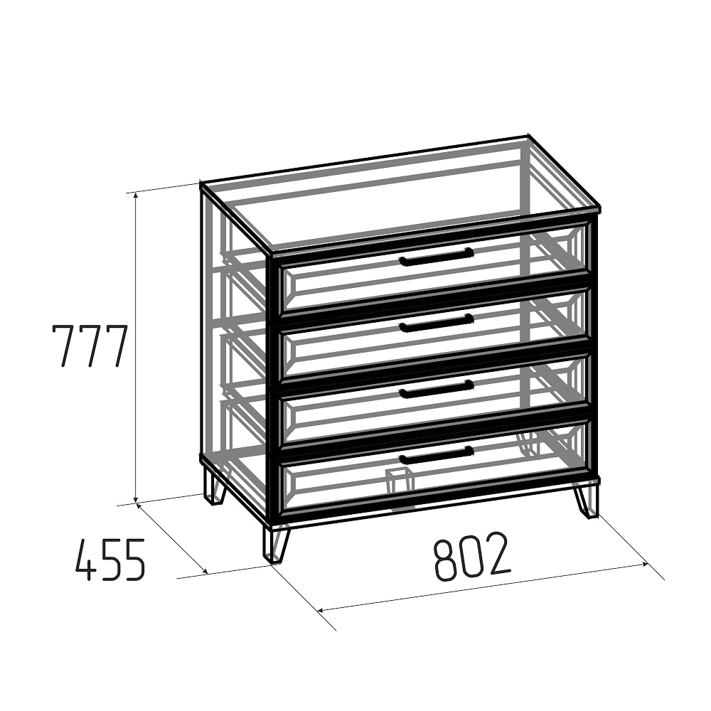 Комод с ящиками Аурелио 6, антрацит
