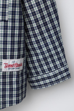 ZARA КУРТКА-РУБАШКА В КЛЕТКУ С КАПЮШОНОМ, СИНИЙ