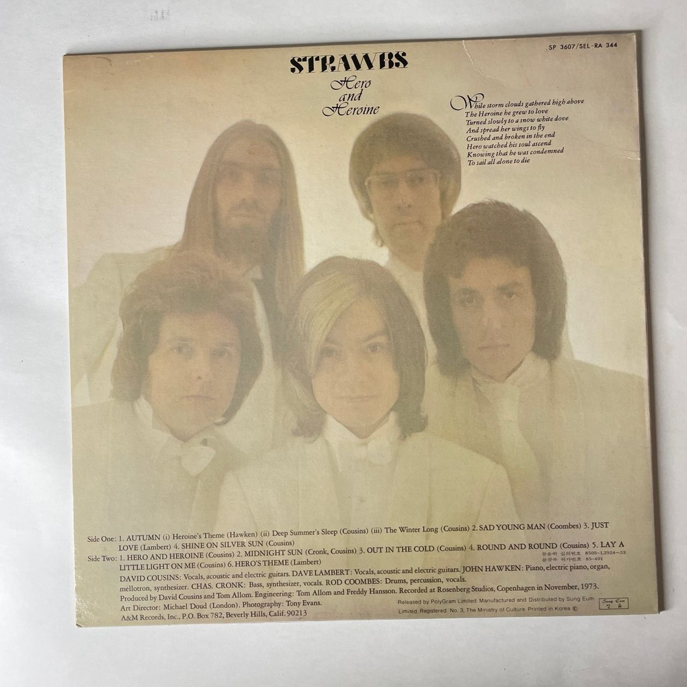 Винтажная виниловая пластинка LP Strawbs Hero (Южная Корея 1985)