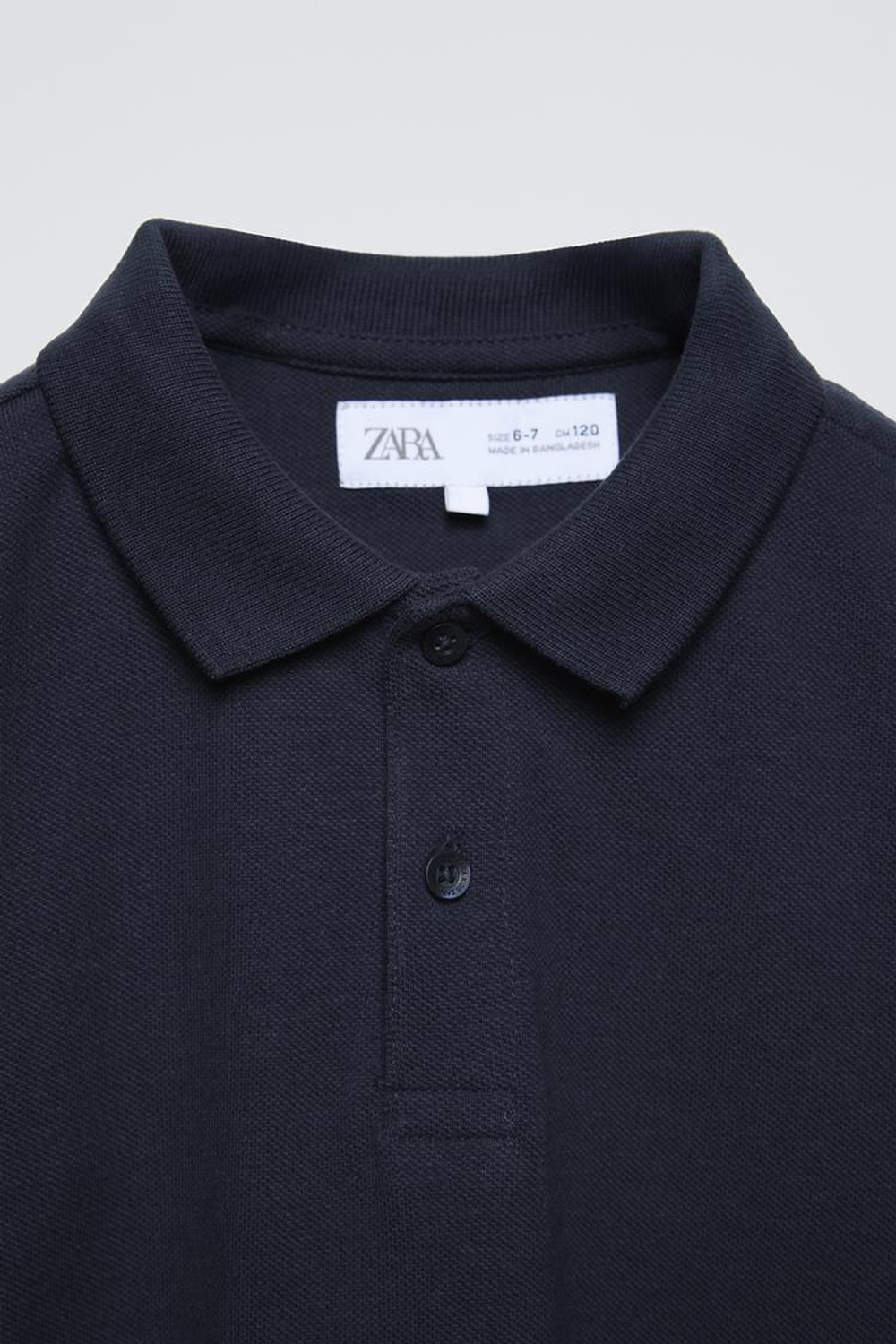 ZARA БАЗОВОЕ ОДНОТОННОЕ ПОЛО, МОРСКОЙ СИНИЙ