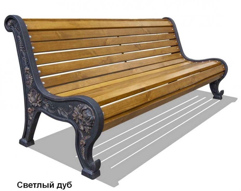 Скамейка чугунная Новый парк, Сосна