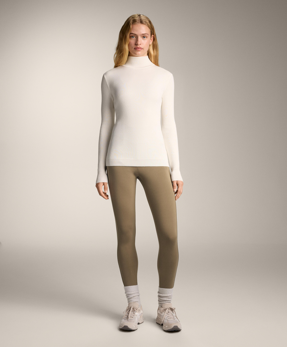 Oysho Термофутболка Base Layer с 10% кашемира, экрю