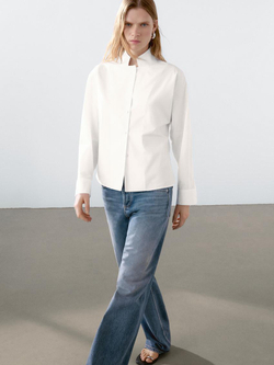 Massimo Dutti Рубашка из 100% хлопкового поплина, белый