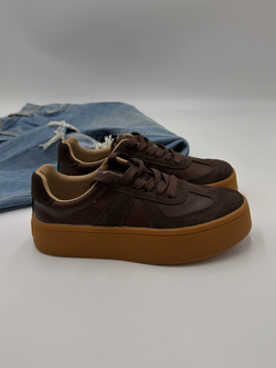 Кроссовки женские натуральная кожа арт. 9009-2 цвет "коричневый"