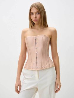 Жемчужно-розовый утягивающий корсет на выход