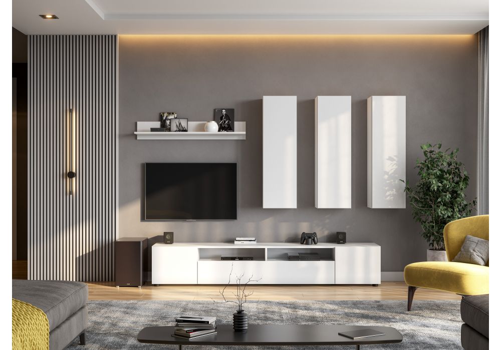 ТВ-Тумба Валенсия белый текстурный