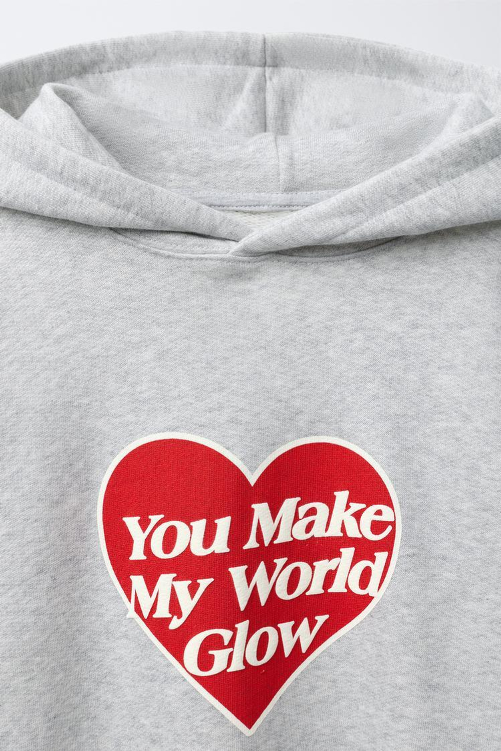 ZARA ХУДИ С ПРИНТОМ «СЕРДЦЕ», СЕРЫЙ МЕЛАНЖ