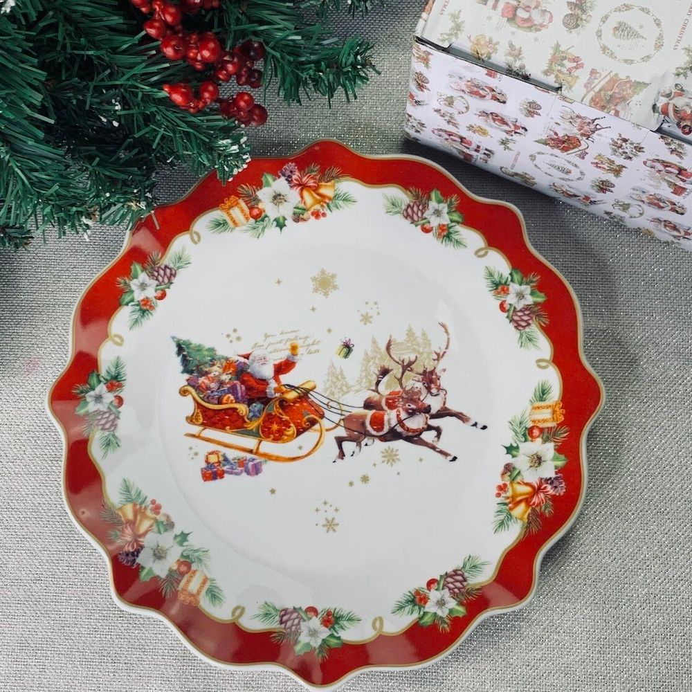 Lenardi 205-305 Набор из 6 тарелок 27см НОВЫЙ ГОД в под.уп.(х6)Фарфор