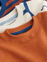 Пижама для мальчика Next Q66-080, 3 шт., Молочный, Оранжевый, Синий