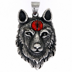 Кулон Волк - Волчий глаз ( красный)