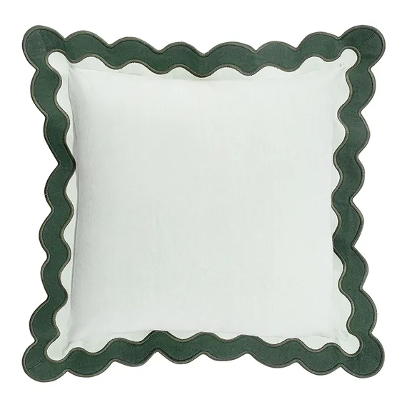 Чехол на подушку с контрастным кантом зеленого цвета из коллекции trendy ruffles, 40х40 см
