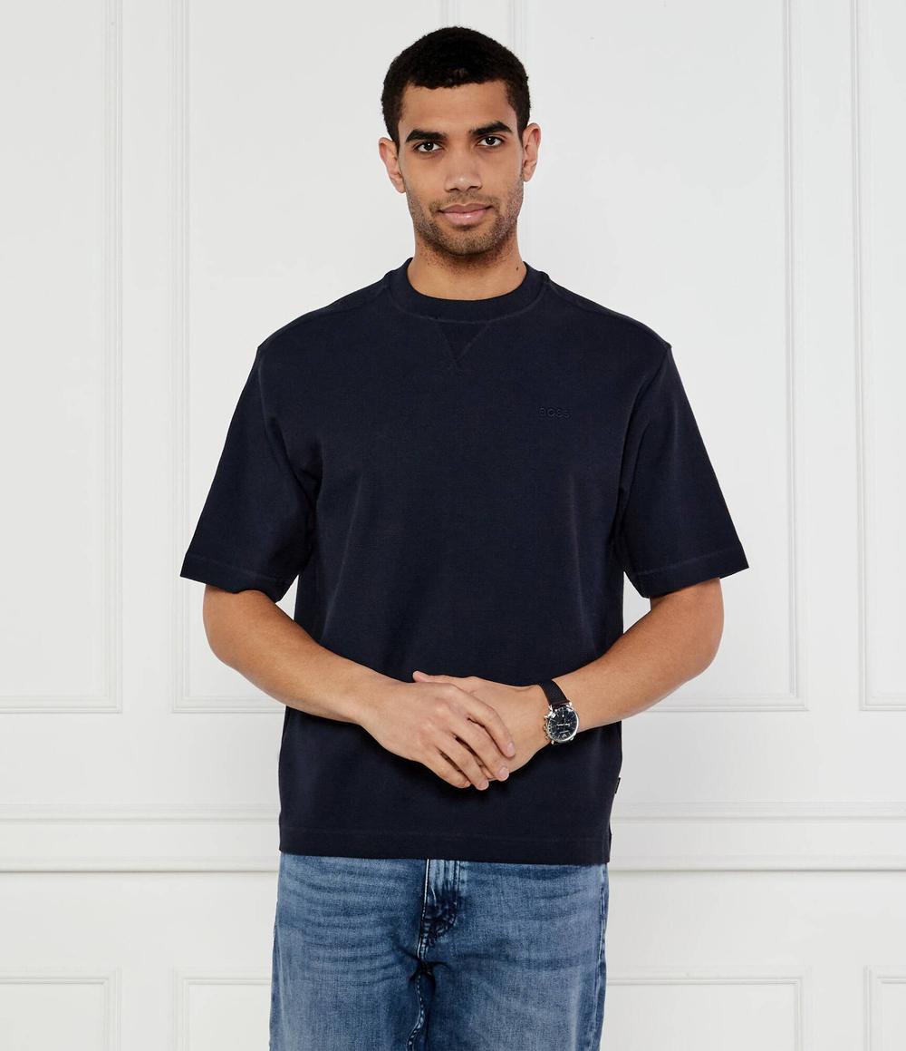 Футболка Te_waffle BOSS ORANGE - темно-синий(50536746)