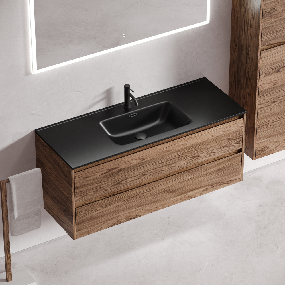 Тумба подвесная под раковину Sancos Libra, дуб чарльстон 1190х450х500 мм