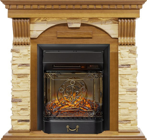 Каминокомплект Dublin -  Дуб / Сланец с очагом Majestic FX M Black RC